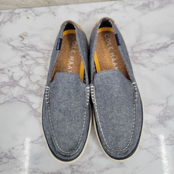 Cole Haan Cloudfeel Weekender Slip-On Canvas Sneakers Blue Chambray - Picture 2 of 9